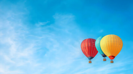 Obraz premium Colorful Hot Air Balloons Against A Blue Sky