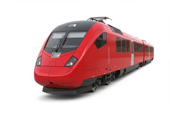 Fototapeta premium Modern red passenger train sleek