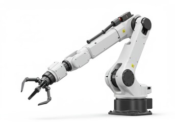 Industrial robotic arm white gray