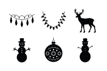 Christmas Element silhouette vector Bundle