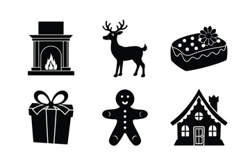 Christmas Element silhouette vector Bundle