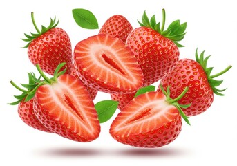 Fresh strawberries vibrant red color