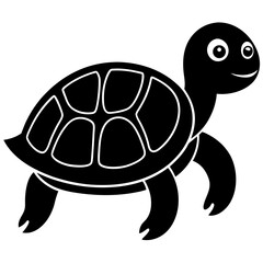 A sea turtle silhouette vector illustration on white background