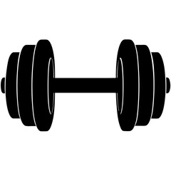 A dumbbells silhouette vector illustration on white background