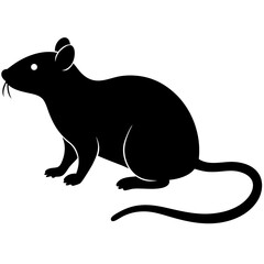 A mouse silhouette vector illustration on white background