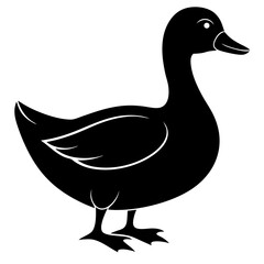 A duck silhouette vector illustration on white background