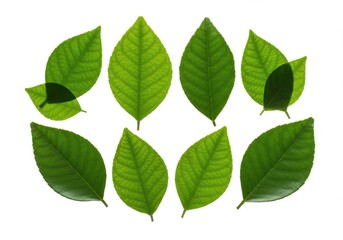 Fototapeta premium Green leaves botanical specimen isolated