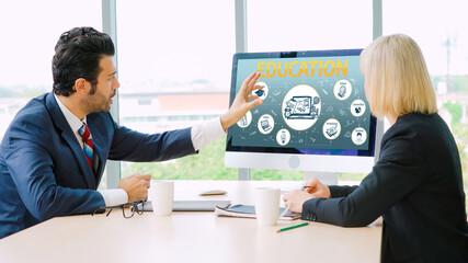 E-learning website with sofware for student to study online on the internet network snugly