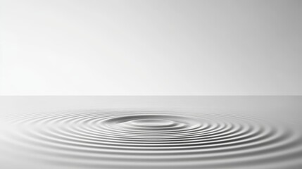 Fototapeta premium Serene Ripple: A Study in Minimalist Motion, Concentric Waves Radiating in a Soft, Monochromatic Palette