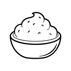 High Quality Mashed Potato Vector Outline

