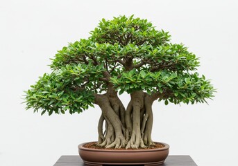 Bonsai tree miniature banyan vibrant