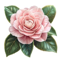 pink rose with leaves
