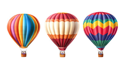 Obraz premium Pack of Hot Air Balloons set Against Transparent Background for Travel Branding, Adventure Designs, or Aesthetic Illustrations