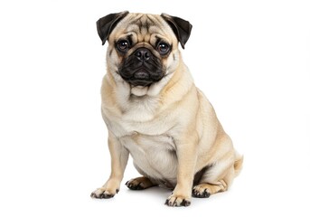 Obraz premium Pug dog sitting pose full