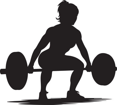 Female weightlifter silhouette athletic woman fitness or exercise vector
