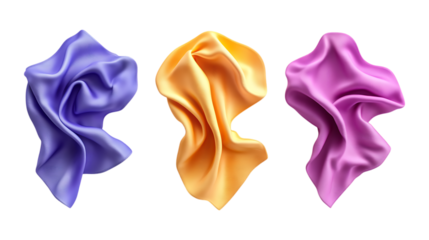 Pack of Microfiber Cloth set Against Transparent Background for Cleaning, Household, or Eco-Friendly Design Projects