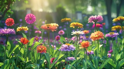Beautiful Colored flowers with blurry background wallpaper vase nature