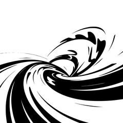 Abstract Swirls and Splatters - Dynamic Black and White Design