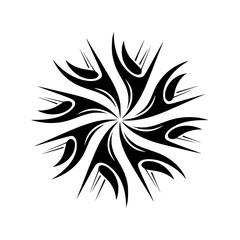 Fototapeta premium Abstract Black Mandala Ornament on Gray Background