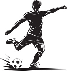 Naklejka premium Vector set of football (soccer) silhouette