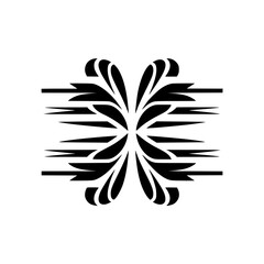 Abstract Symmetrical Floral Design in Black and White