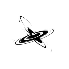 Abstract Black & White Swirls Design on Gray Background