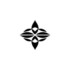 Geometric Floral Logo Design: Minimalist Black and White Pattern