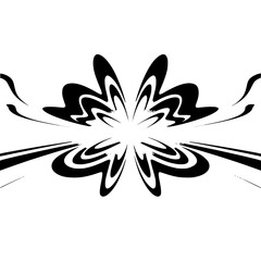 Abstract Black & White Butterfly Design on White Background