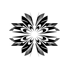 Geometric Floral Design in Grayscale: Abstract Modern Artwork