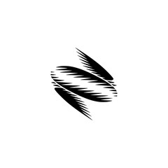 Obraz premium Abstract Black Shape on White: Modern Logo Design