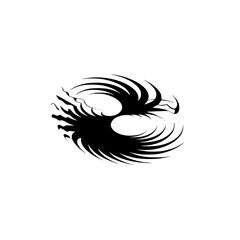 Abstract Black & White Spiral Vector Illustration