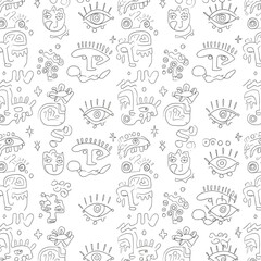 Seamless traditional fabric pattern with intricate timeless designs.