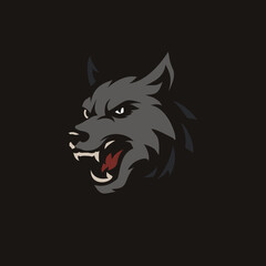 Aggressive Wolf Head Vector Perfect for Logo and Creative Design Needs