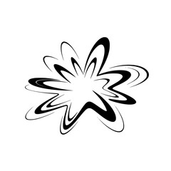 Abstract Exploding or Bursting Shape in Black and White