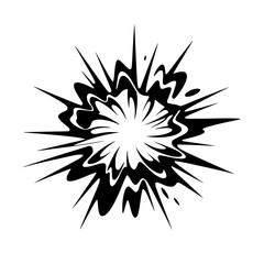 Fototapeta premium Black and White Explosion Vector Illustration, Comic Book Style