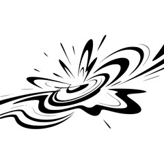 Abstract Explosion Vector Graphic - Black and White, Modern Design