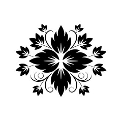 Elegant Black Floral Pattern on Gradient Background