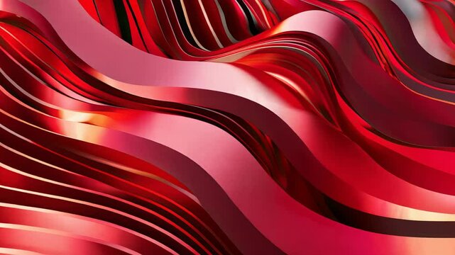 Vibrant red flowing waves elegantly creating an enchanting and mesmerizing abstract art piece that captivates all