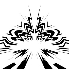 Abstract Radial Burst in Monochrome, Graphic Design Element