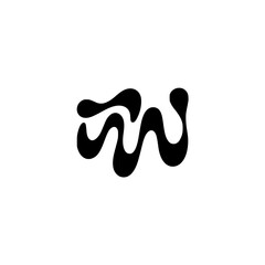 Abstract Flowing Shape Logo, Minimalist Black on Cream, Design Element