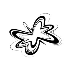 Abstract Black and White Butterfly Design on Gradient Background