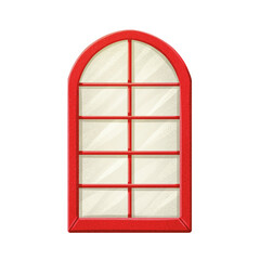 Single semicircular red window for house digital illustration