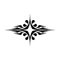 Obraz premium Black Geometric Starburst Ornament on White, Vector Illustration
