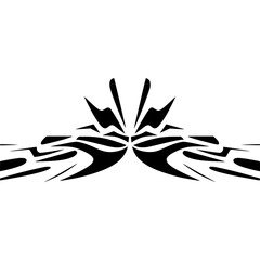 Symmetric Black Tribal Vector Design on a Gradated Gray Background