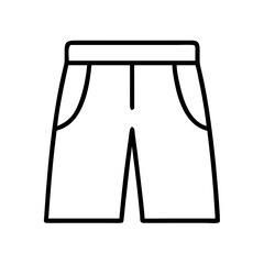Outline drawing of shorts apparel clothing fashion garment summer wear casual style vector illustration