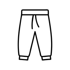 Outline drawing of comfy lounge pants or sweatpants for fashion design and casual wear apparel design