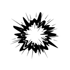 Fototapeta premium Vector Black and White Explosion Effect, Comic Book Style, on White Background