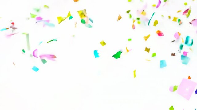 Confetti Cascade: A vibrant explosion of multicolored confetti pieces floats in the air, creating a cheerful and festive atmosphere.