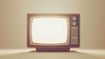 Nostalgic retro television set with blank screen, evoking vintage memories