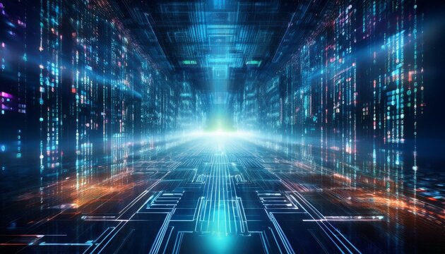 human head in binary code